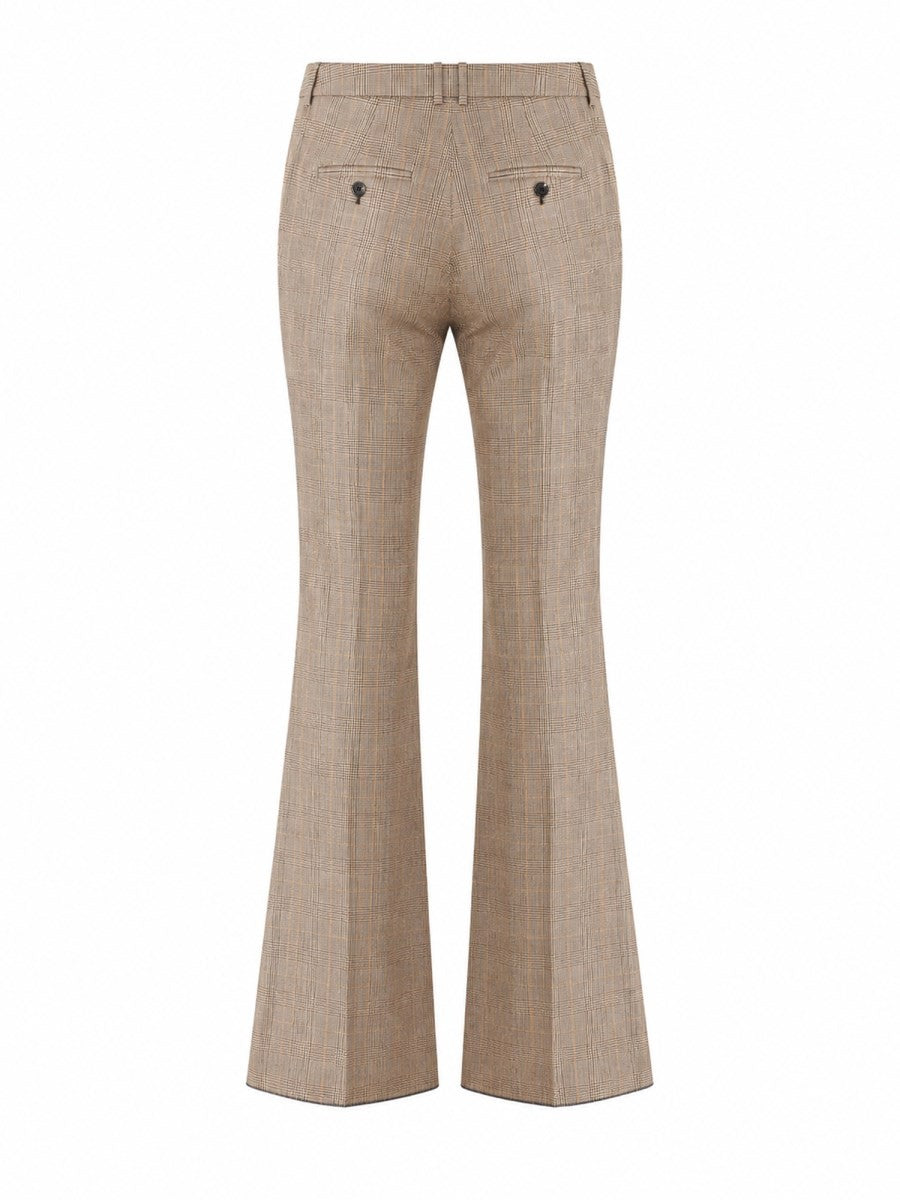 Pantalone Svasato In Lana Pied De Poule Principe Di Galles 3