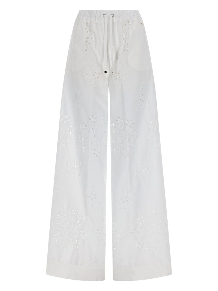 PANTALONE TRAFORATO CON RICAMO SANGALLO