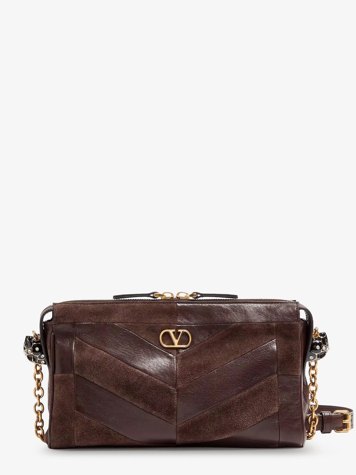 Panthea suede and leather crossbody bag