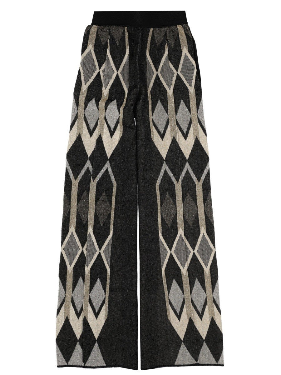PANTS WITH GEOMETRIC LAMÉ JACQUARD DESIGN