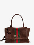 Paparazzo suede handbag with iconic Web Detail on the front