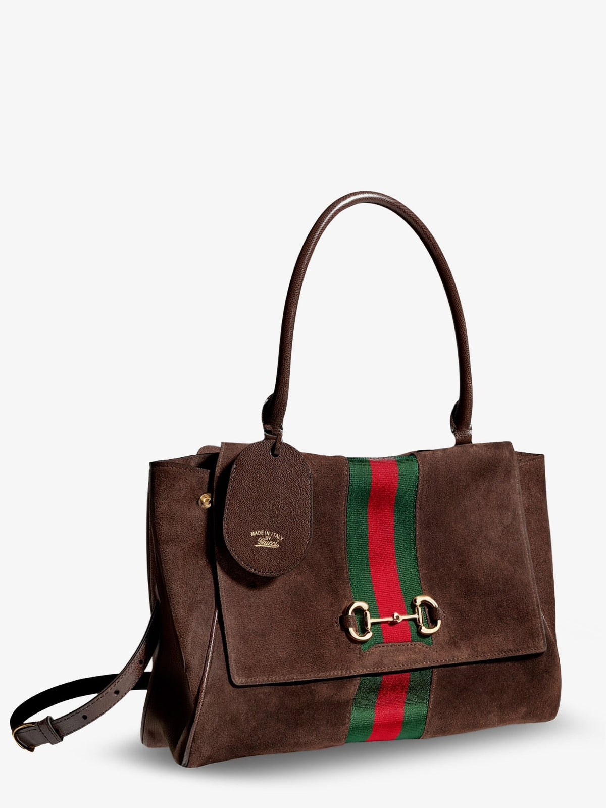 Paparazzo suede handbag with iconic Web Detail on the front 3