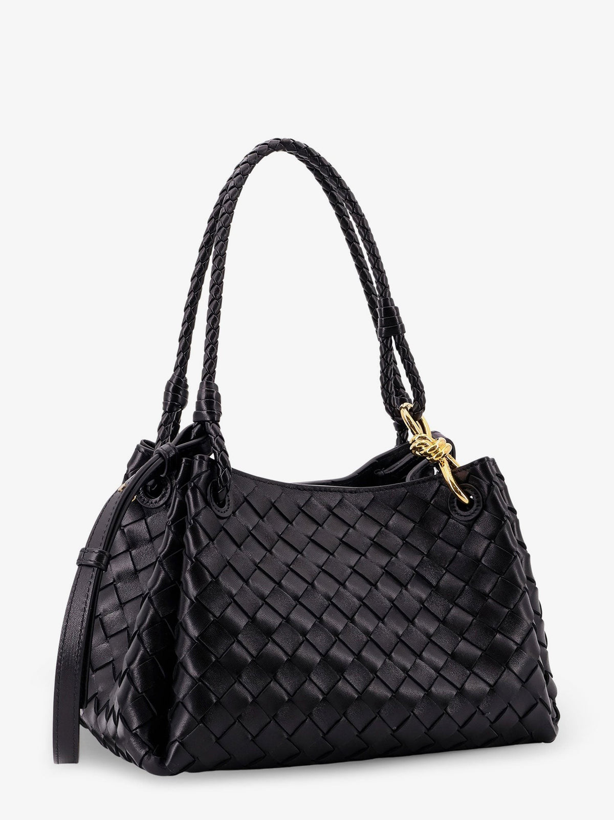 Parachute leather shoulder bag with Intrecciato motif and Knot detail 3