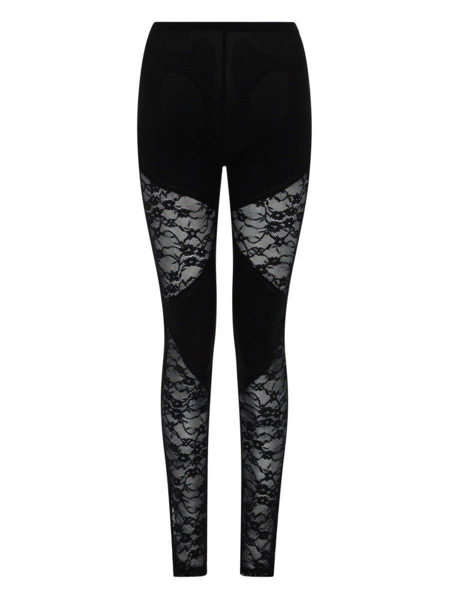 PATCHWORK LEGGINGS WITH LACE INSERTS