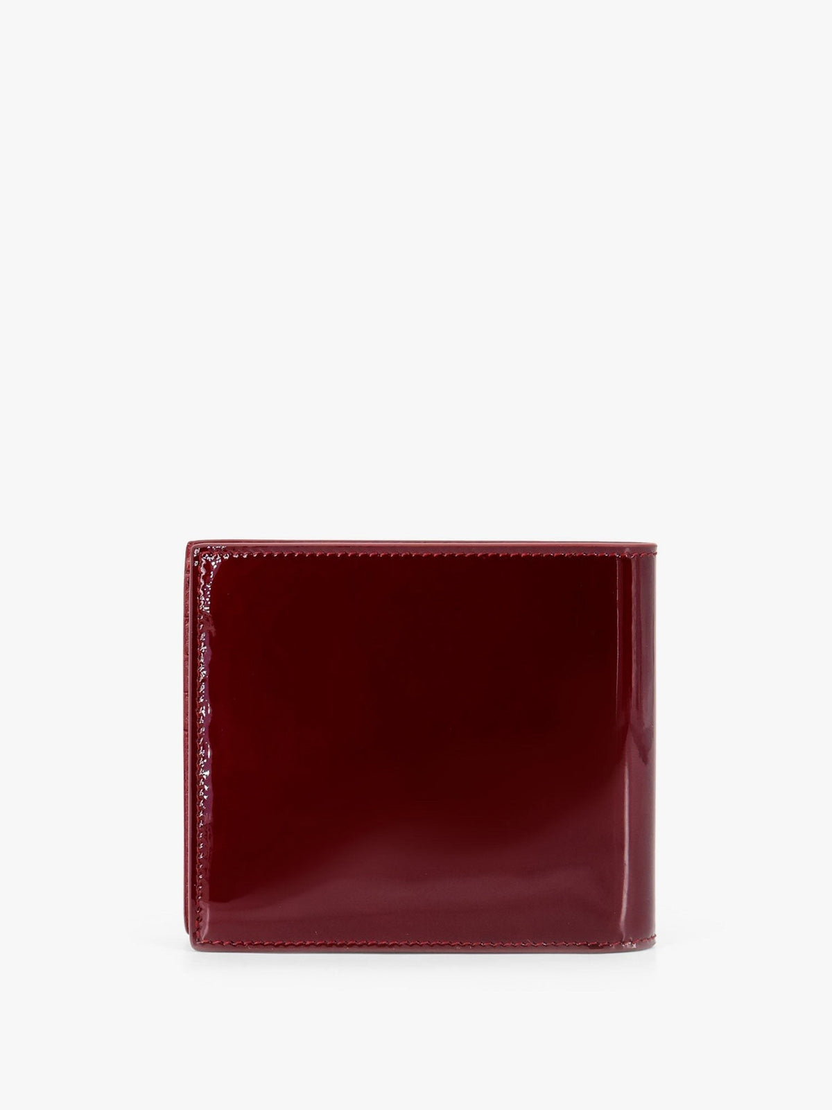 Patent leather wallet with engraved logo on the front 2