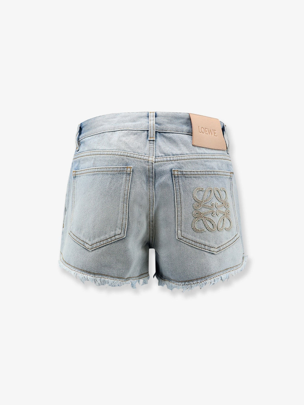 Paula's Ibiza-Blue denim bermuda shorts with frayed edges 4
