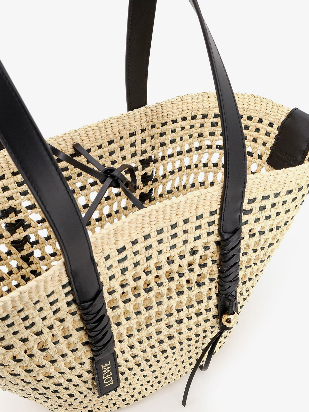 Paula's Ibiza -Braid raffia and leather shoulder bag 4