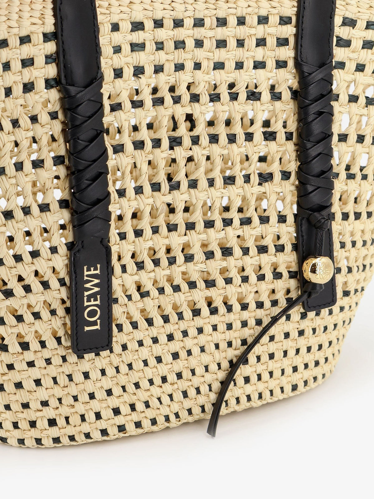 Paula's Ibiza -Braid raffia and leather shoulder bag 5