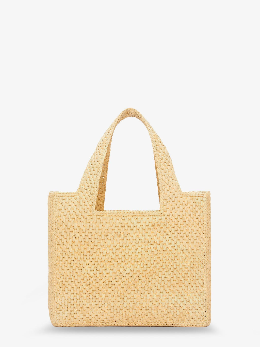 Paula's Ibiza -Small Loewe Font raffia handbag with embroidered logo on the front 2