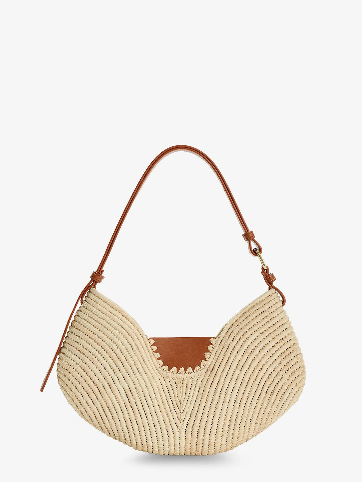 Paula's Ibiza-Swing leather and raffia shoulder bag 2
