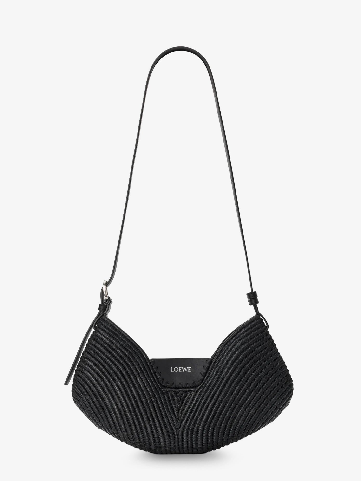 Paula's Ibiza-Swing raffia and leather shoulder bag 3