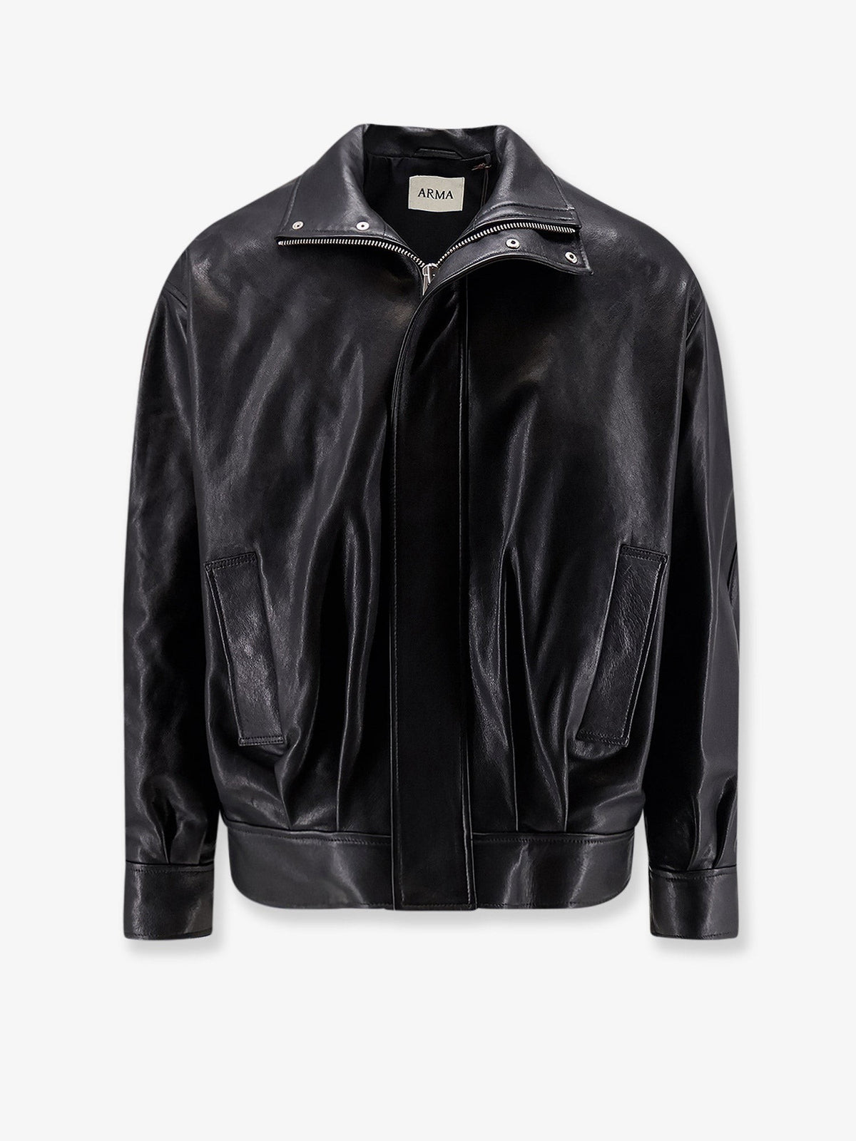 Paulo black leather jacket