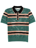 PERFORATED "MERCY STRIPE" POLO SHIRT