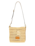 PERFORATED RAFFIA SHOULDER BAG