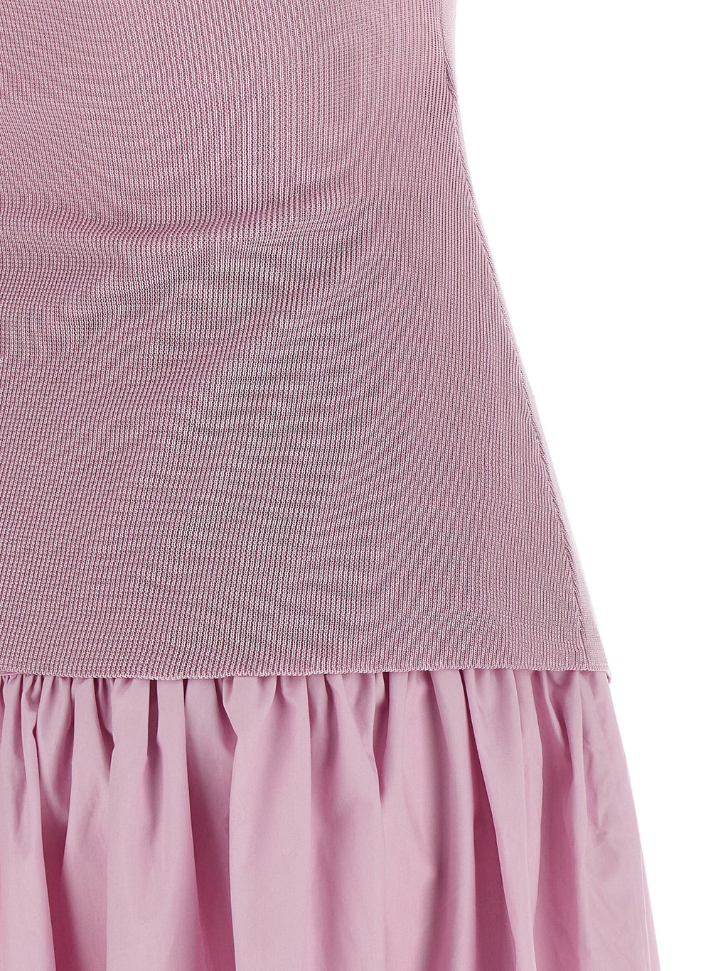 'Pink Cotton Draped Knit Midi' dress 4