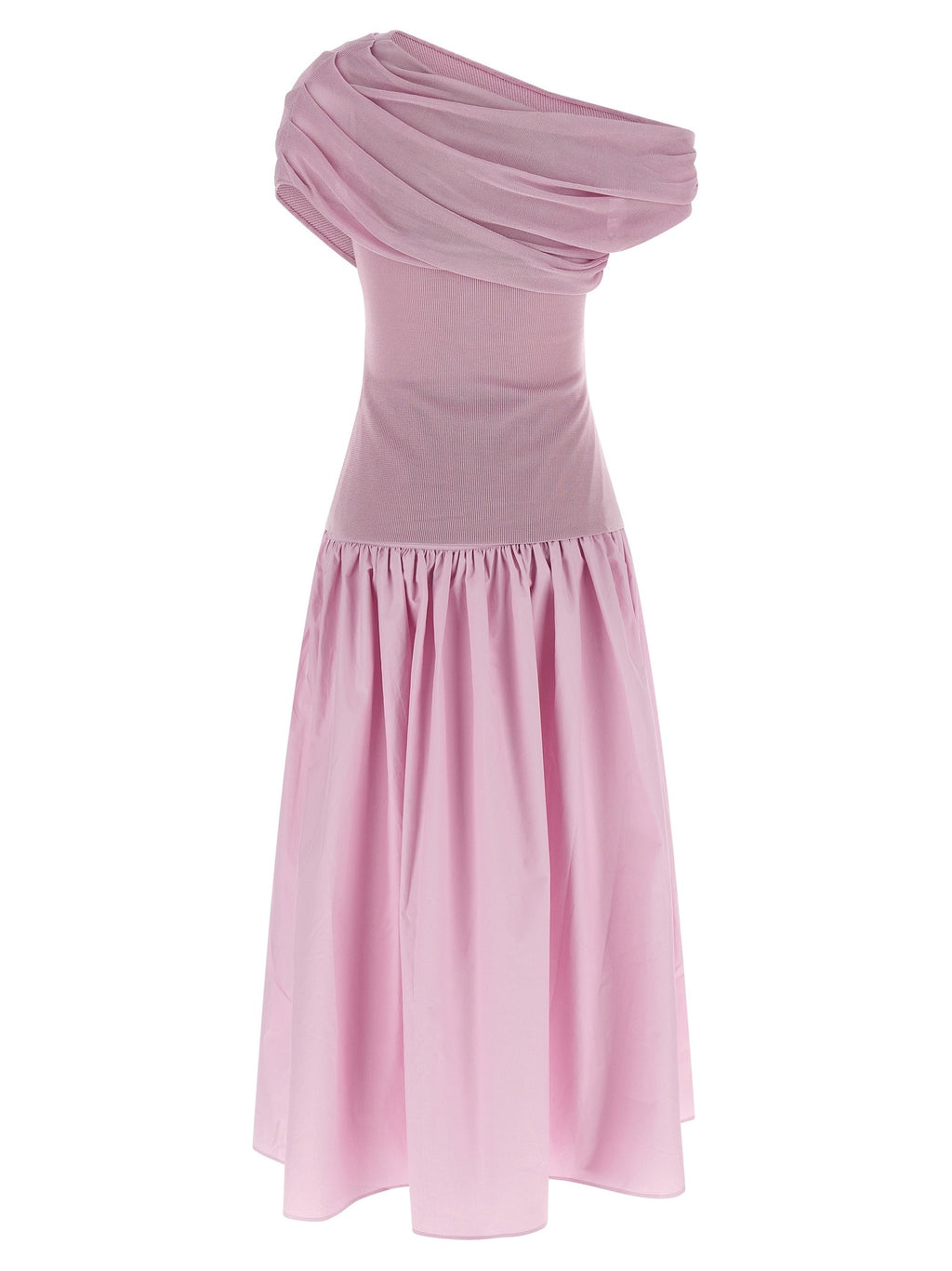 'Pink Cotton Draped Knit Midi' dress 2
