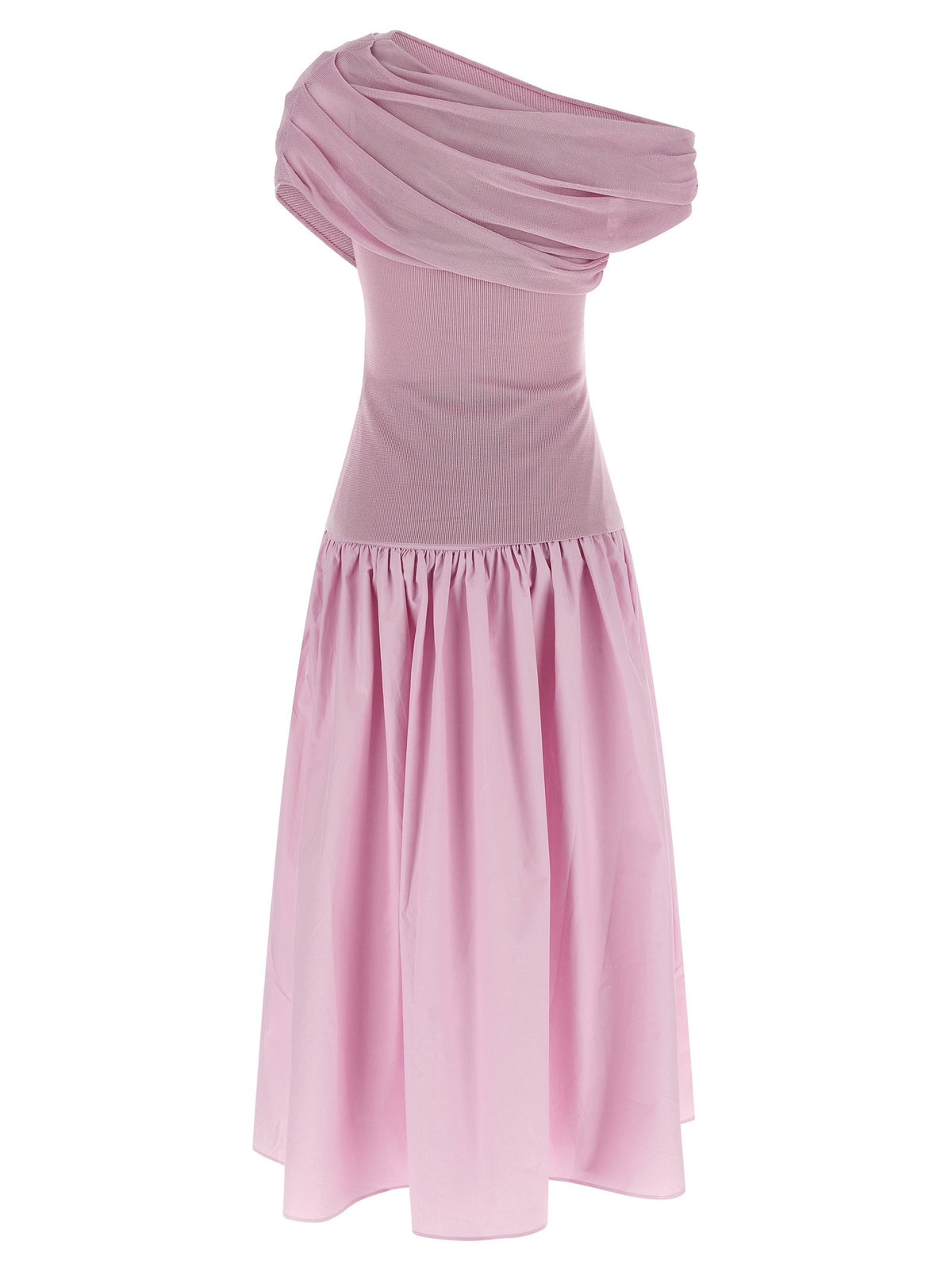 'Pink Cotton Draped Knit Midi' dress 2