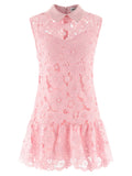 'Pink Lace collared' dress