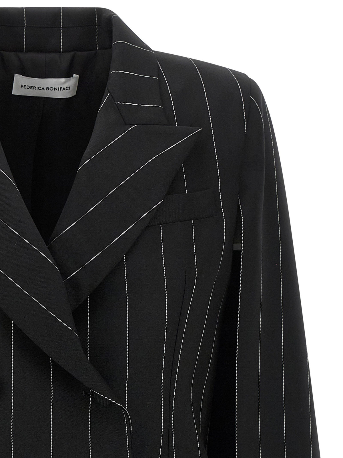 Pinstripe 'Tuxedo' cape 3