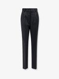 Pinstriped stretch wool trousers