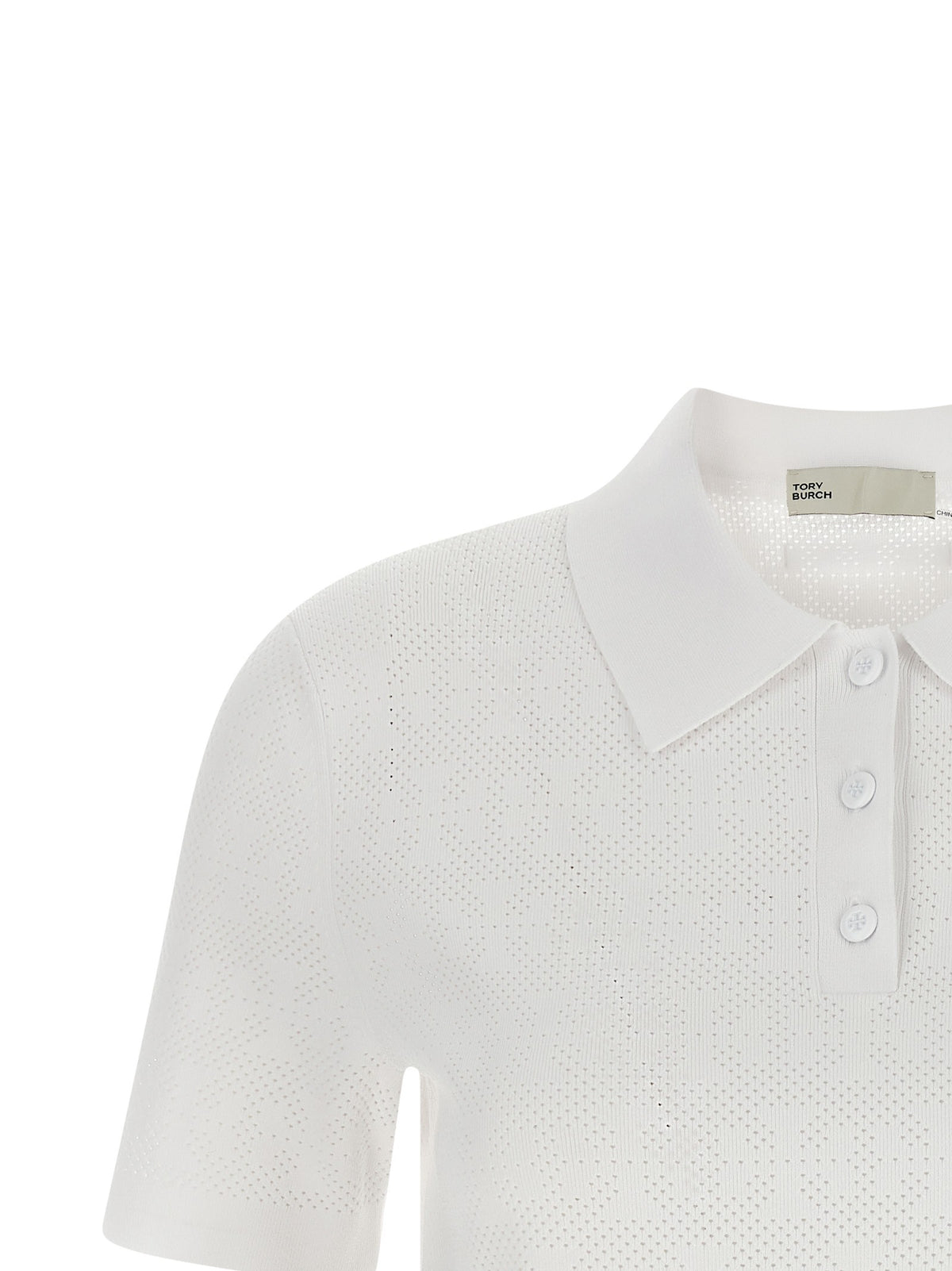 Pointelle viscose polo shirt 3