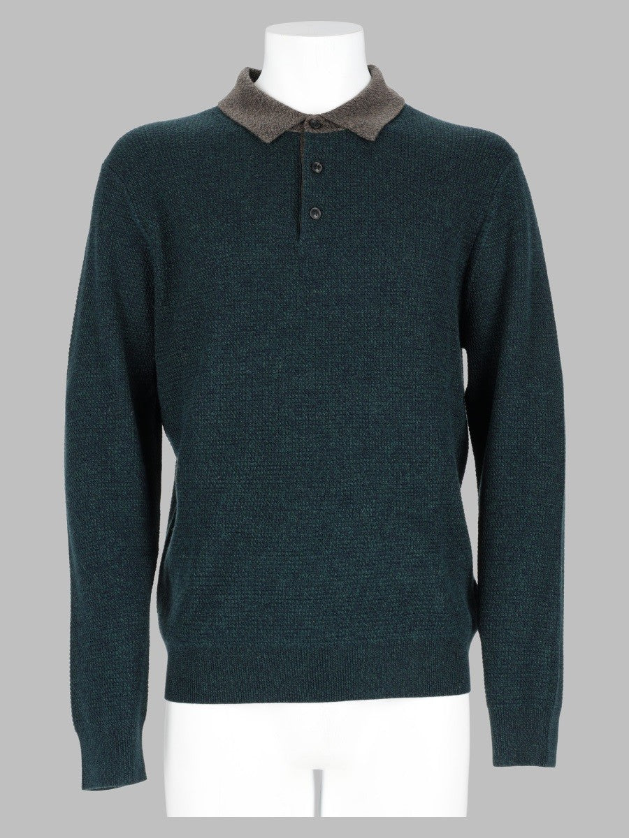 Polo In Maglia Di Lana Misto Seta