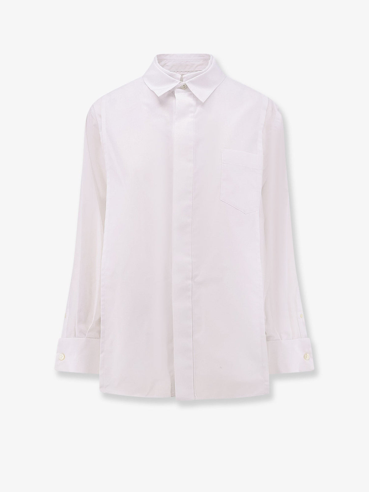 Poplin shirt with front panel