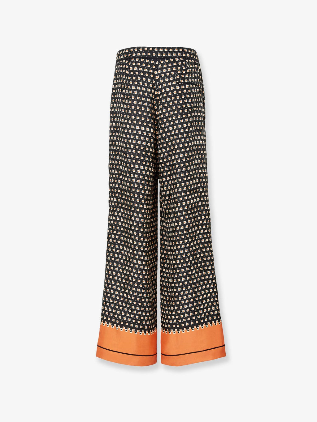 Printed black silk pajamas trousers 2