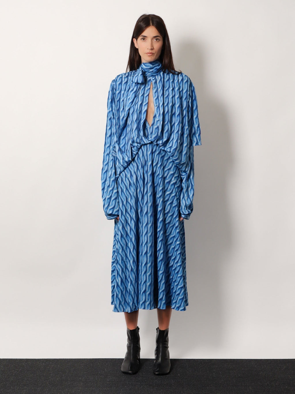 Printed fabric long dress 2