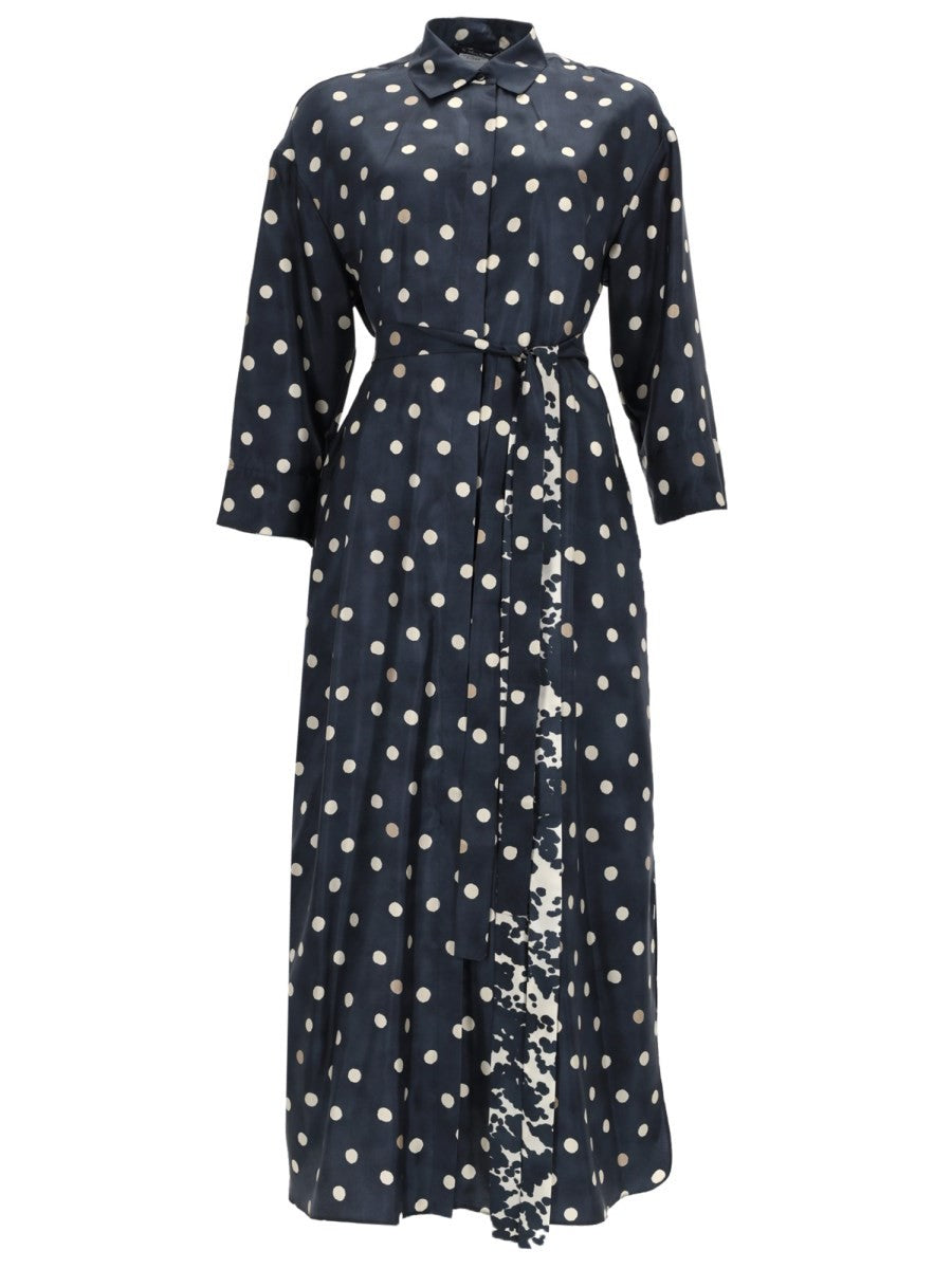 PRINTED SILK "LEVER" DRESS