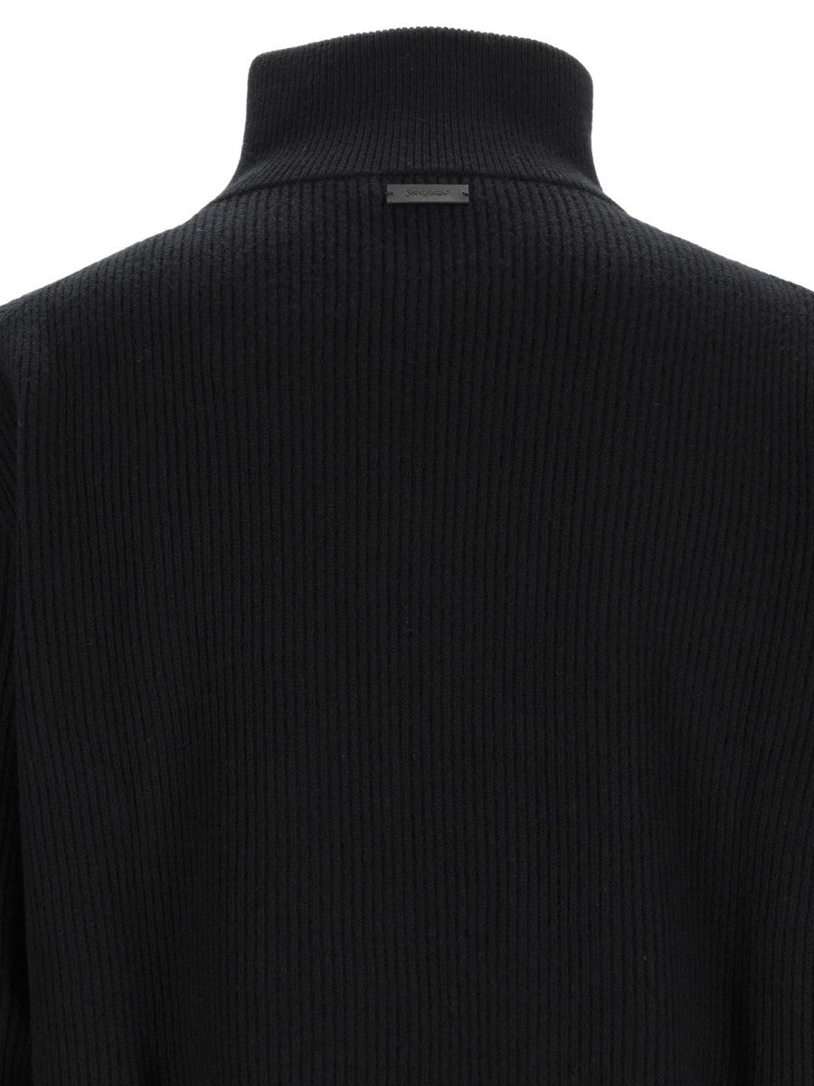 Pullover Con Mezza Zip In Lana A Coste 4