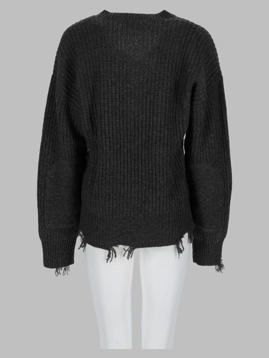 Pullover Distressed Con Scollo A V 2