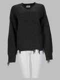 Pullover Distressed Con Scollo A V