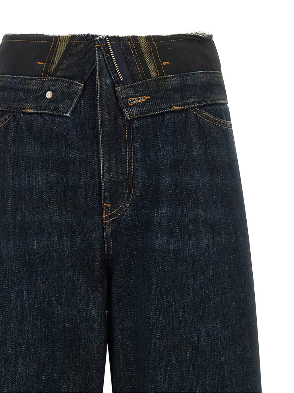 Raw cut waist jeans 3