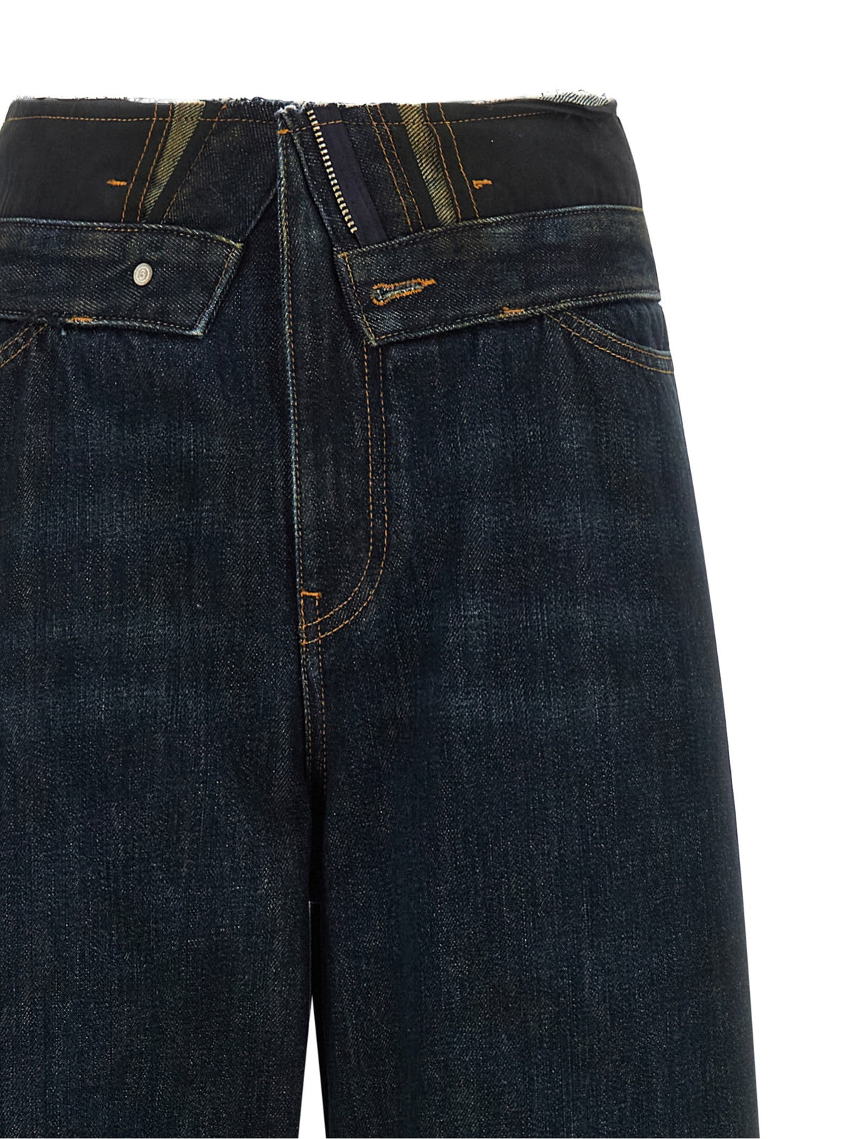 Raw cut waist jeans 3