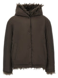Reversible fur down jacket