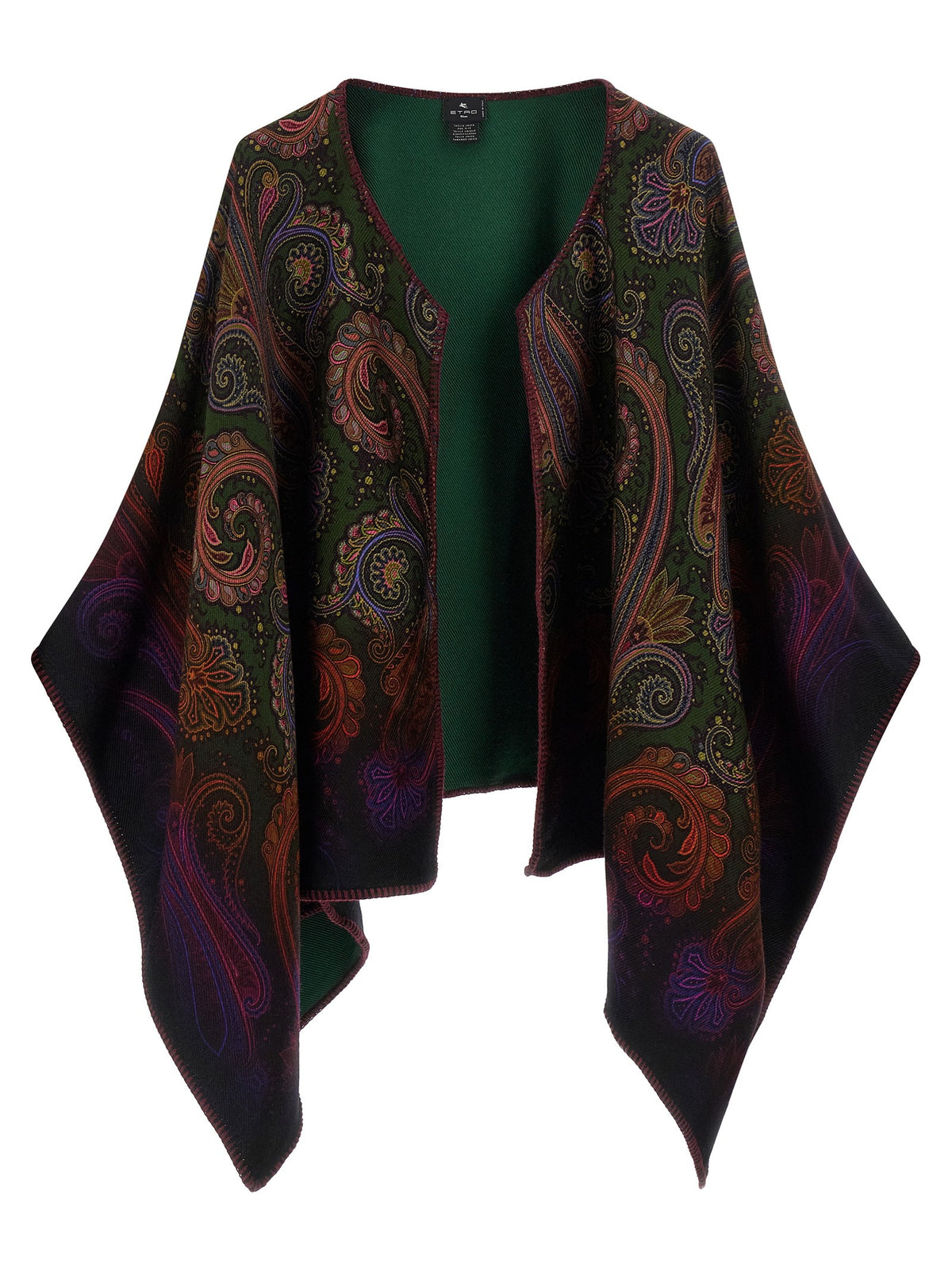 Reversible paisley dégradé cape