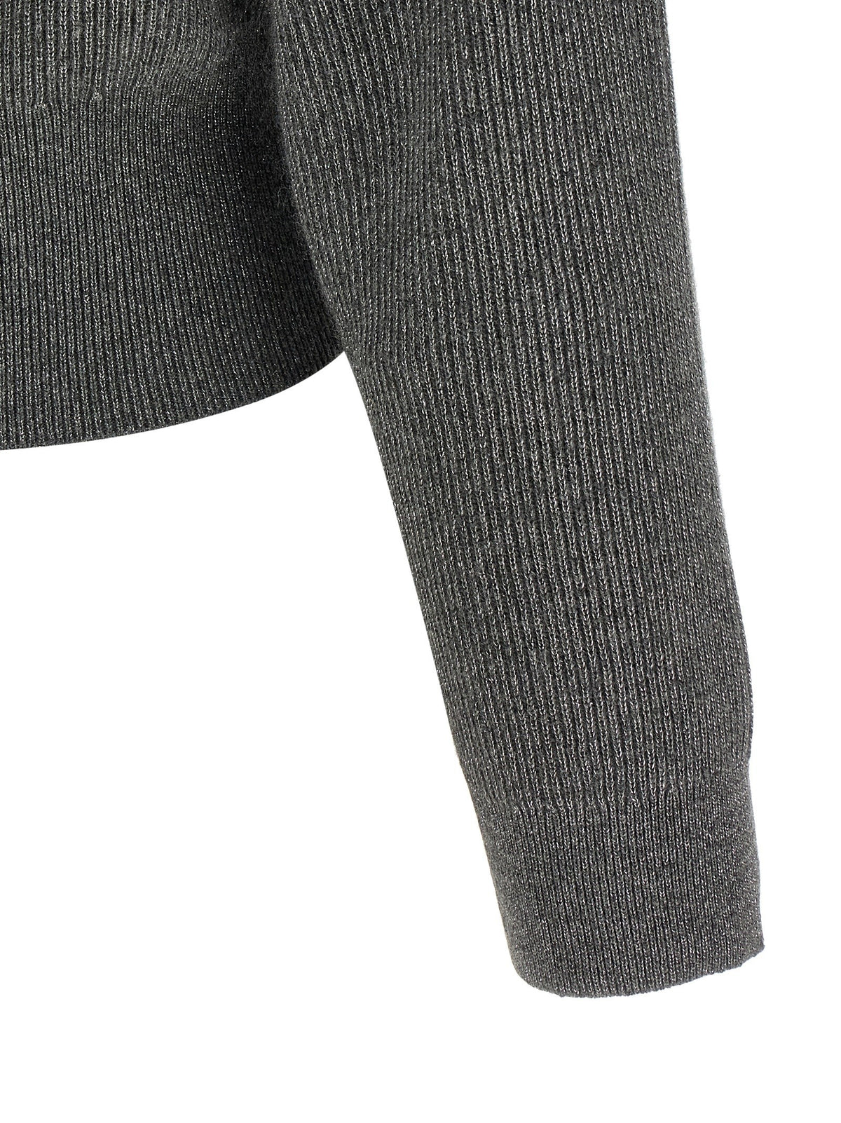 Ribbed cardigan with leather detail 4