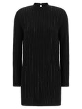 Ribbed dress with rhinestones