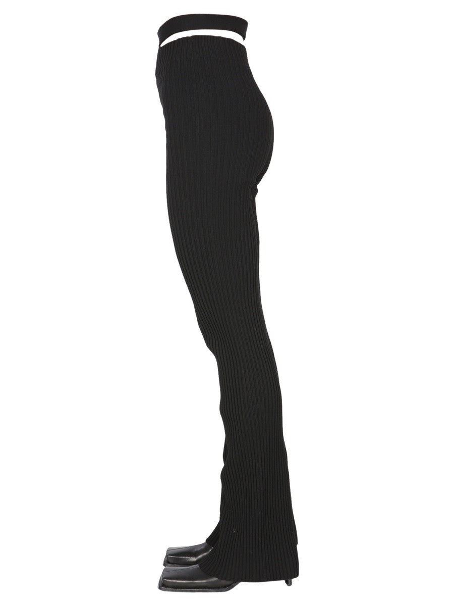 RIBBED TROUSERS WITH CUT OUT BELT 3