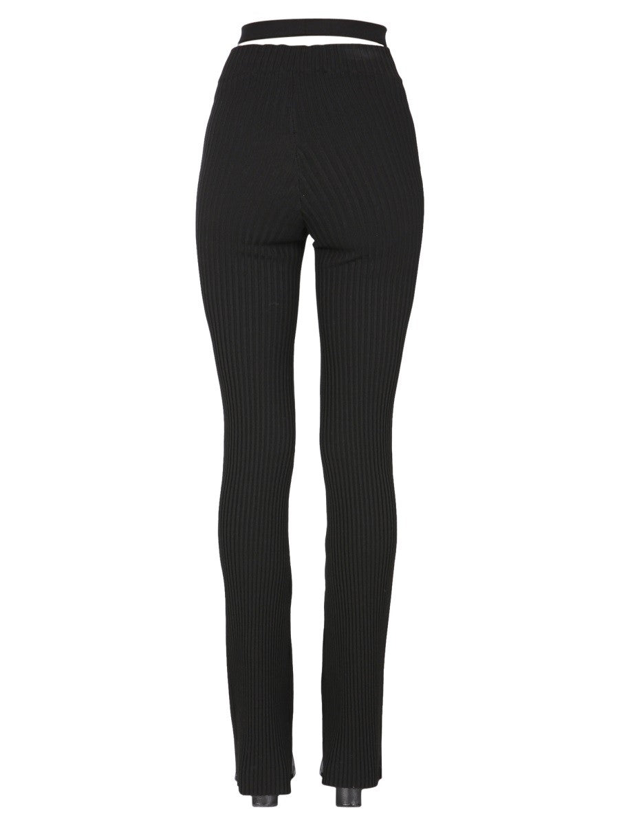 RIBBED TROUSERS WITH CUT OUT BELT 4