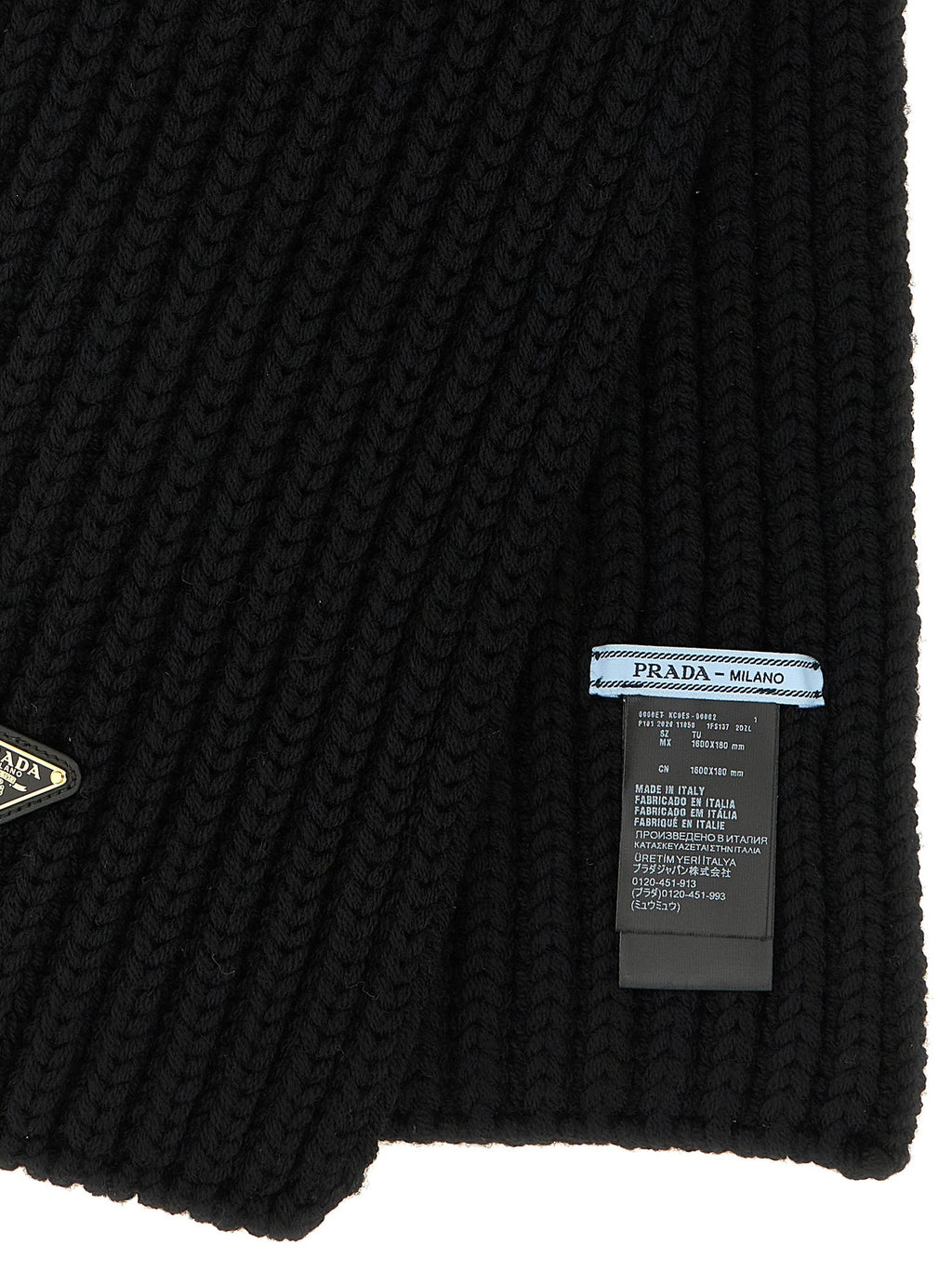 Ribbed wool scarf with logo 3