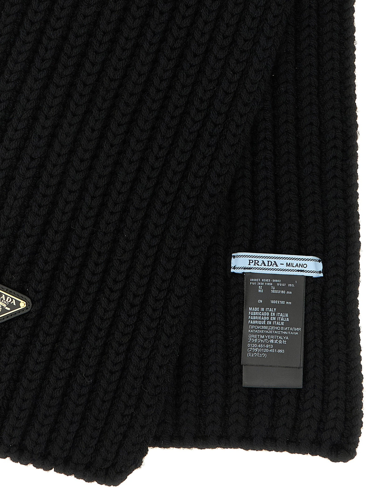 Ribbed wool scarf with logo 3