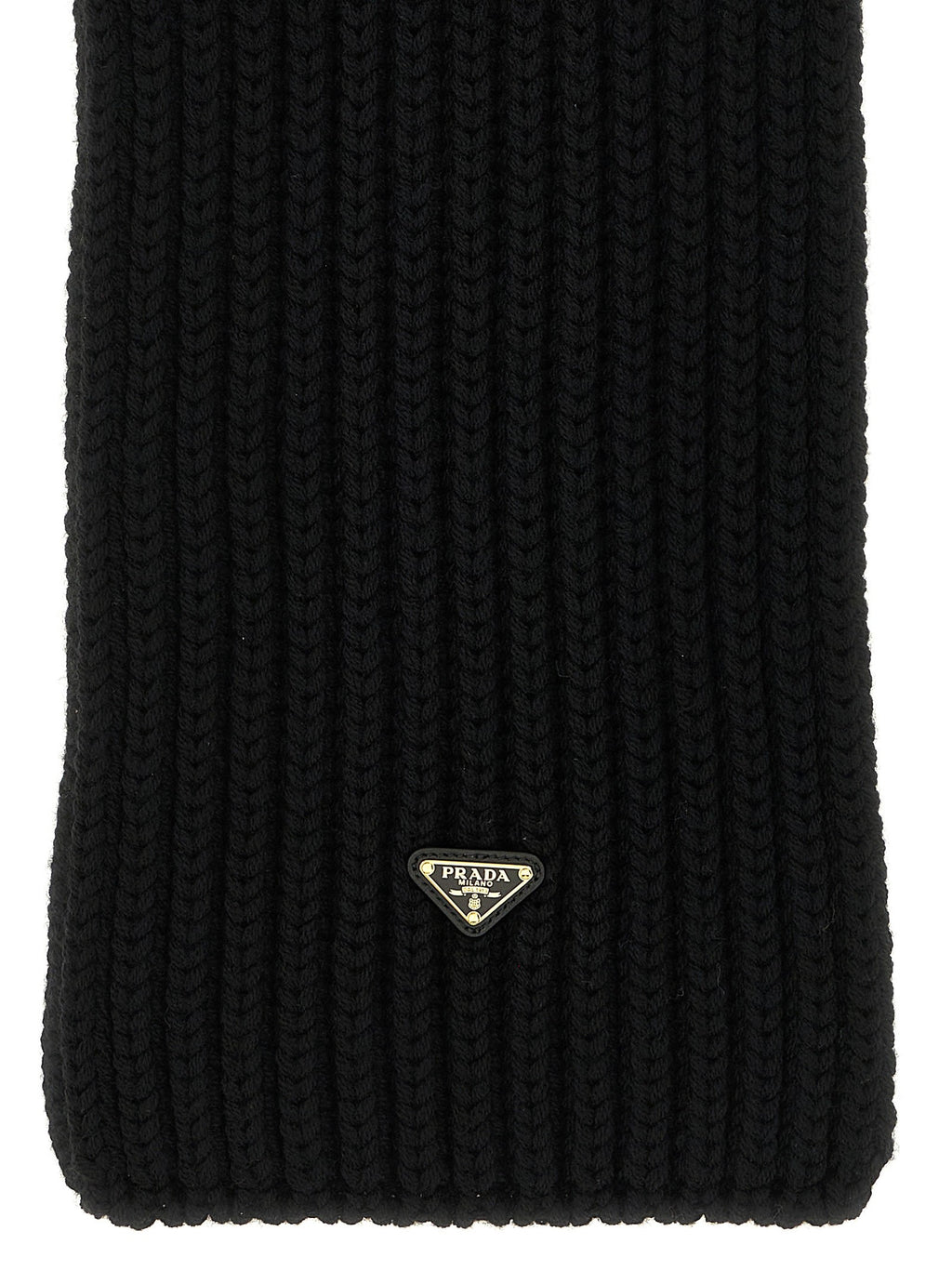 Ribbed wool scarf with logo 2