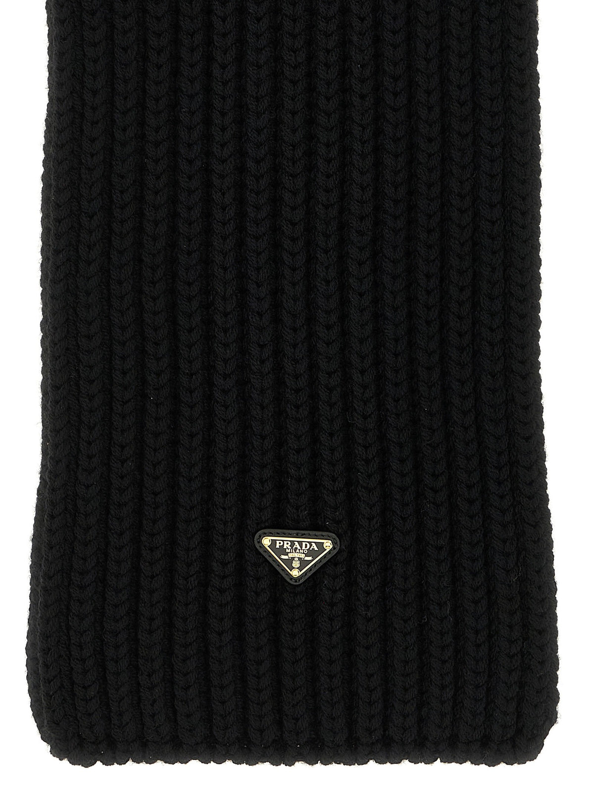 Ribbed wool scarf with logo 2