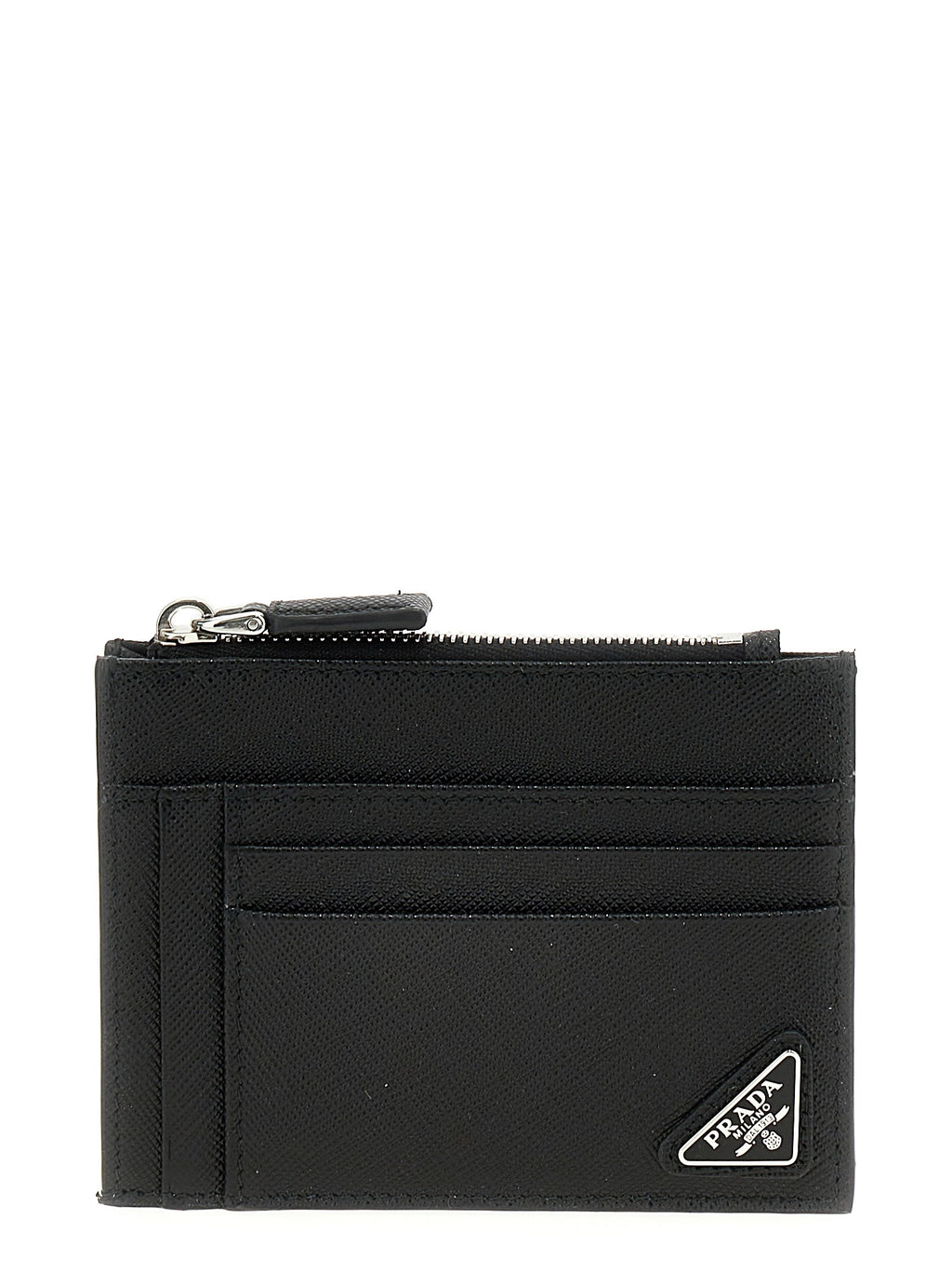Saffiano logo card holder