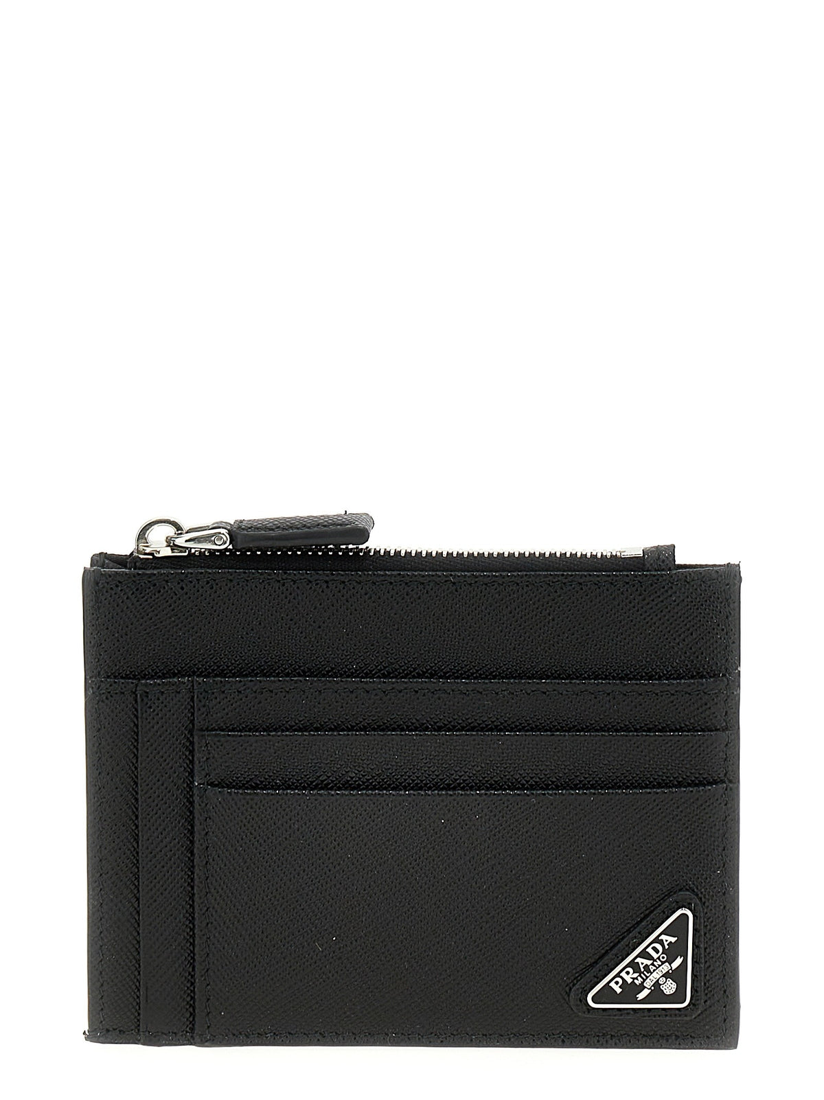Saffiano logo card holder
