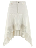 Satin denim skirt