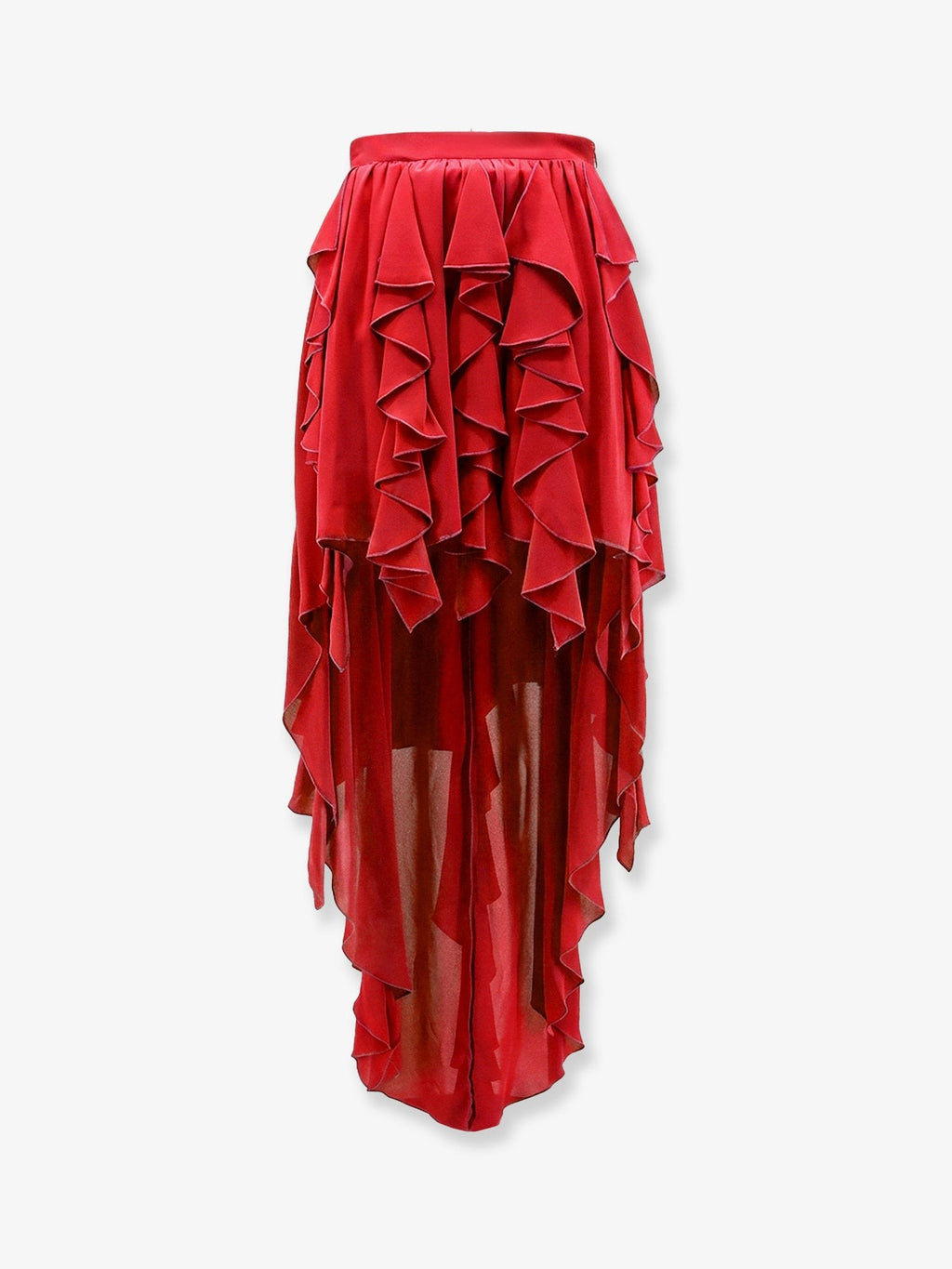 Satin ruffled skirt