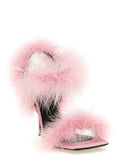 Satin sandals and feathers 2